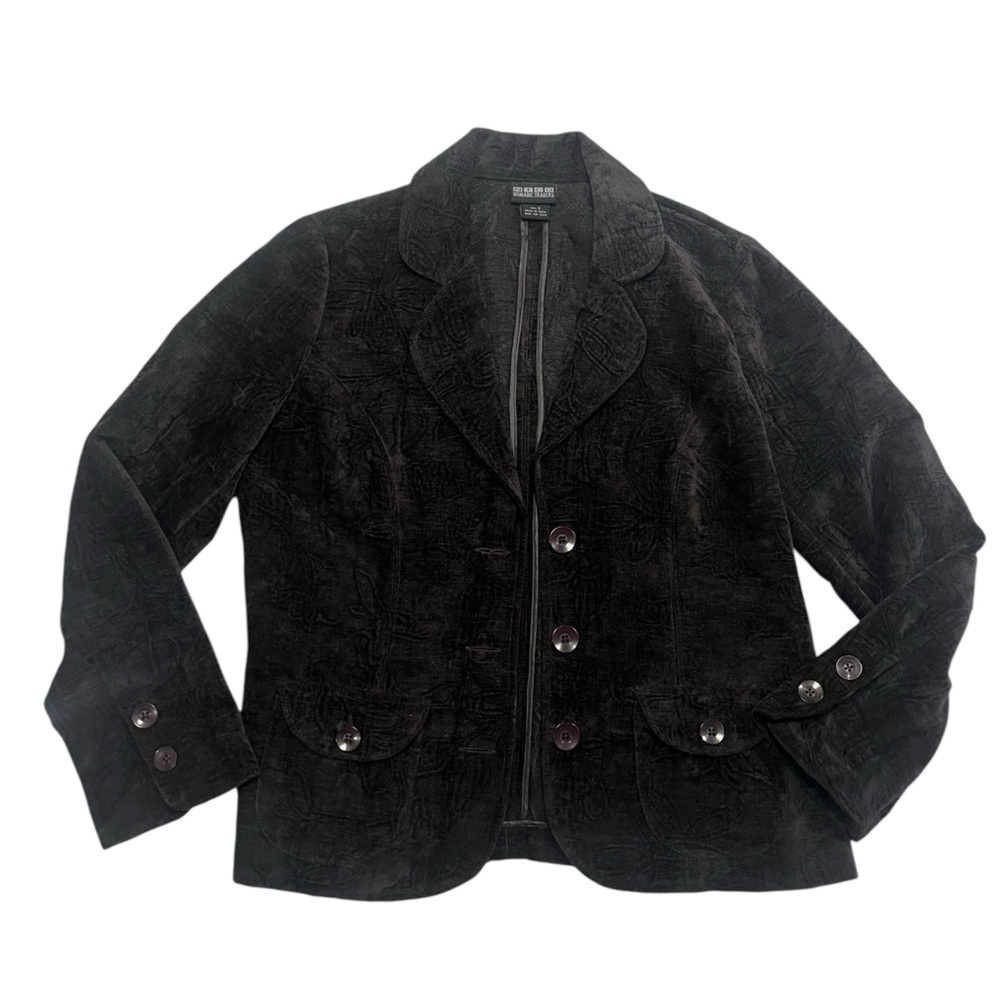 Euc Nomadic Traders Black Patterned Blazer Size S - image 3